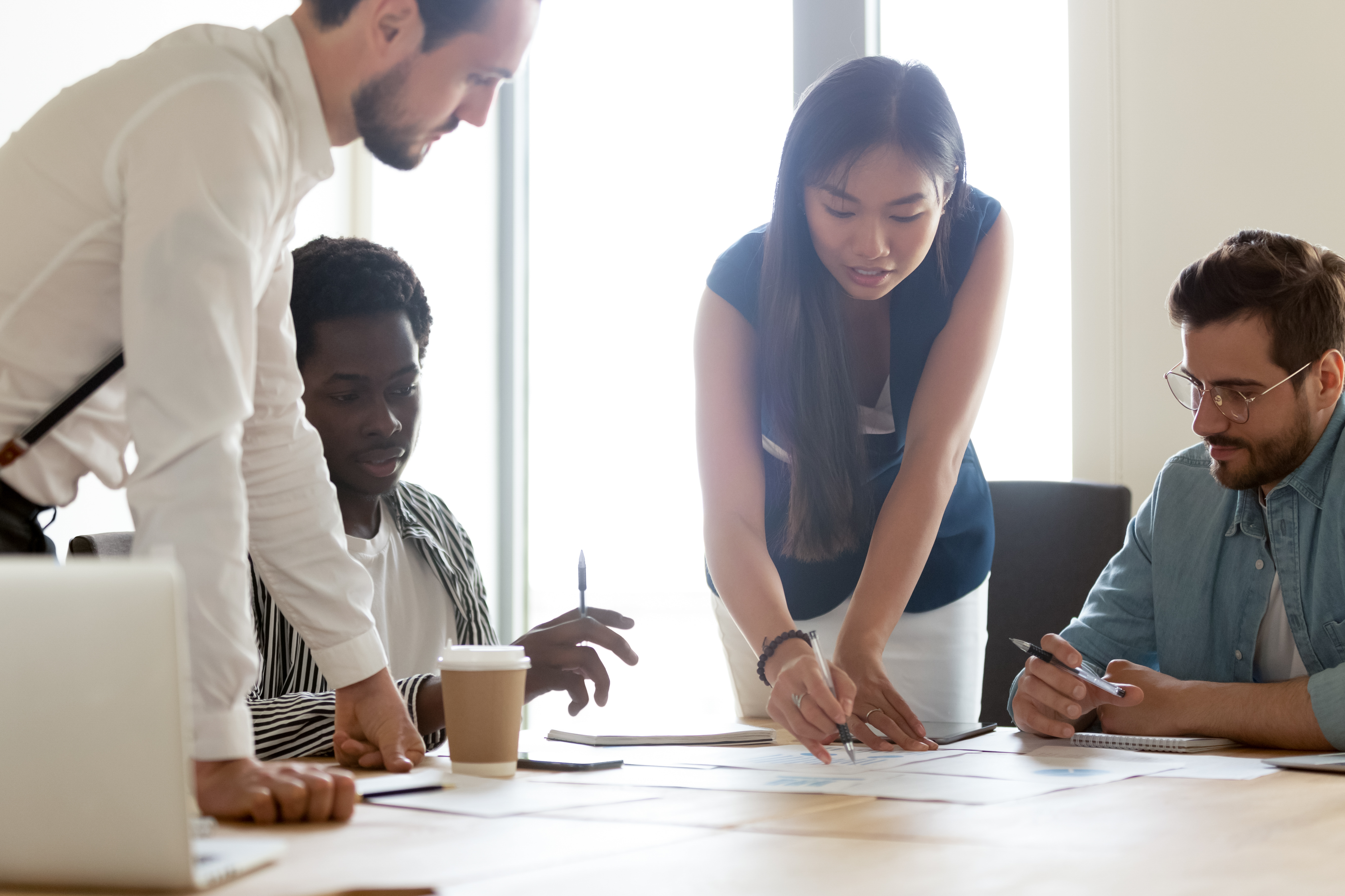 group of people in a table planning